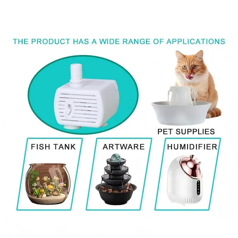 Water Pump Pet Cat Water Dispenser Motor Cat Flower Water Dispenser Water Dispenser Fish Tank Submersible Pump