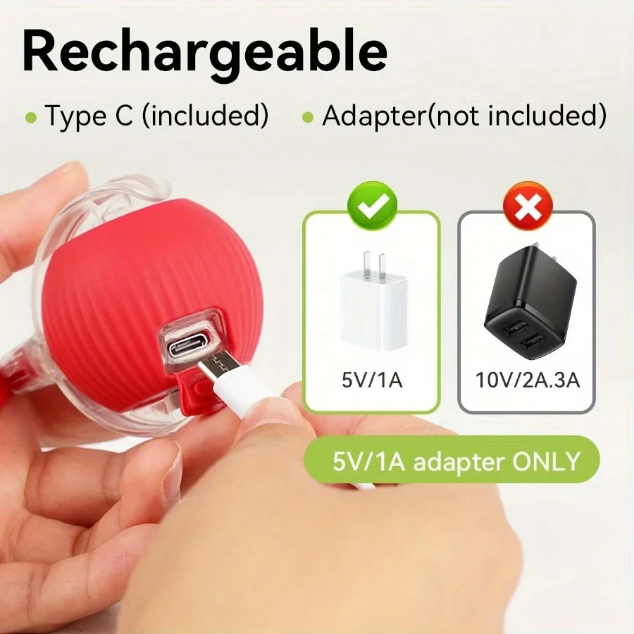 Cat Interactive Ball Toy Automatic Rolling Ball Faux Tail Rechargeable Smart Pet Electric Toy Pet Training Imitate Mouse